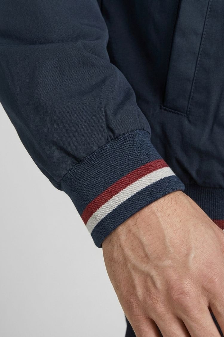 Men's Bomber Jacket with Zip and Stand-Up Collar