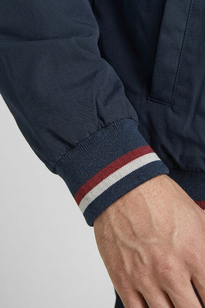 Men's Bomber Jacket with Zip and Stand-Up Collar