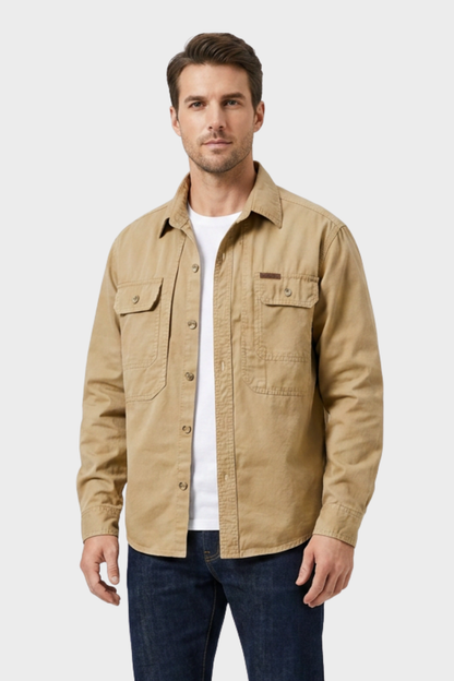 Men's Shirt with Chest Pockets and Button Placket