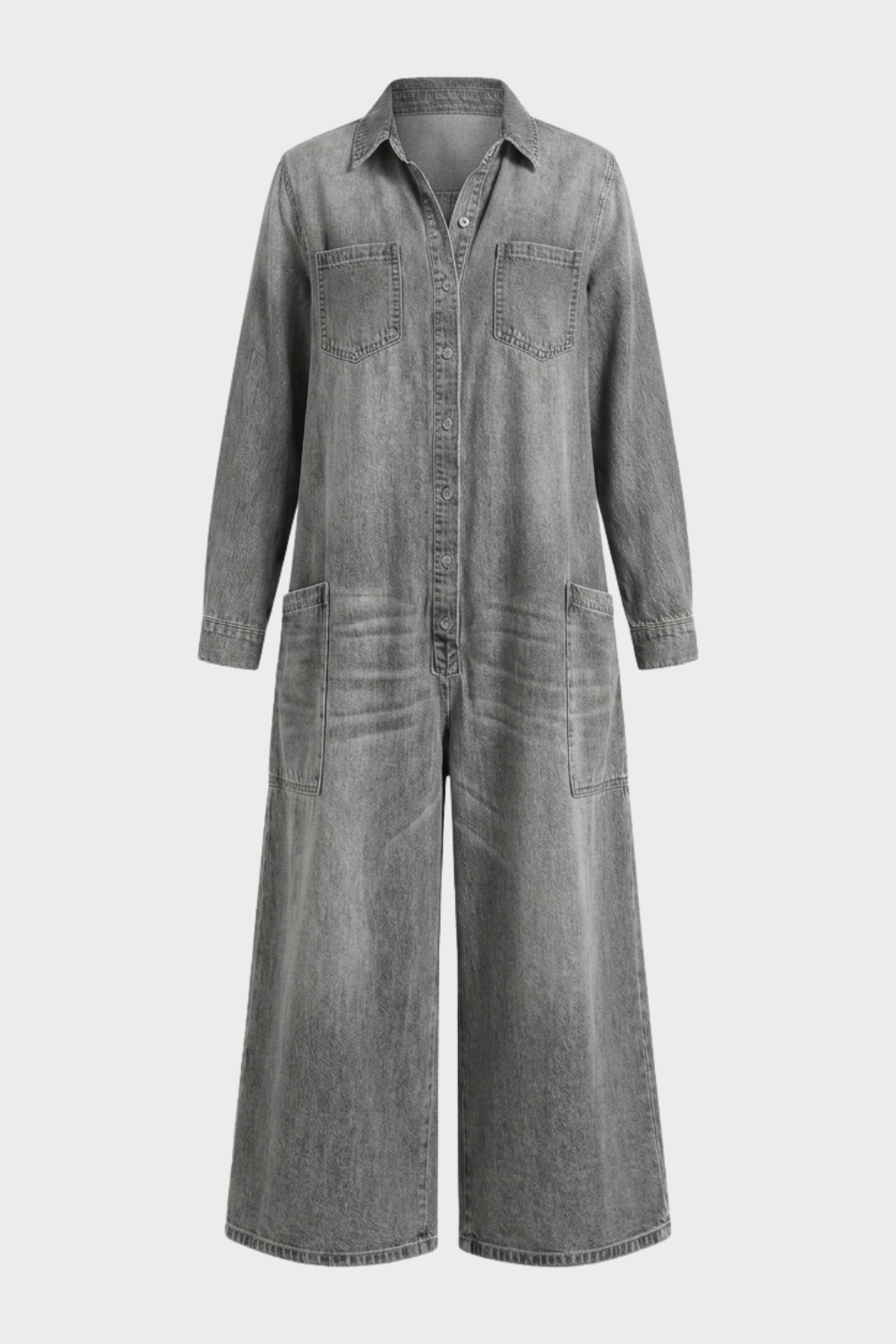Women's Denim Jumpsuit | Collared
