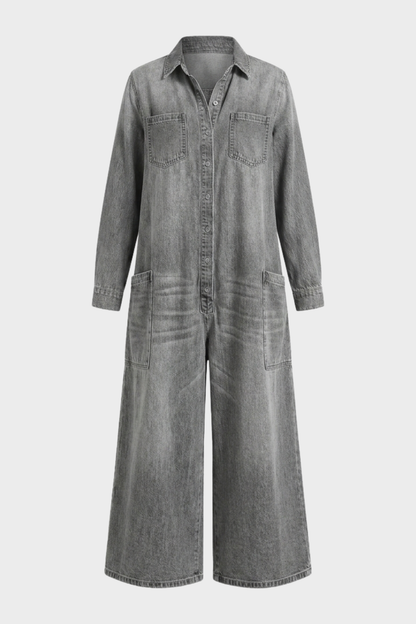 Women's Denim Jumpsuit | Collared
