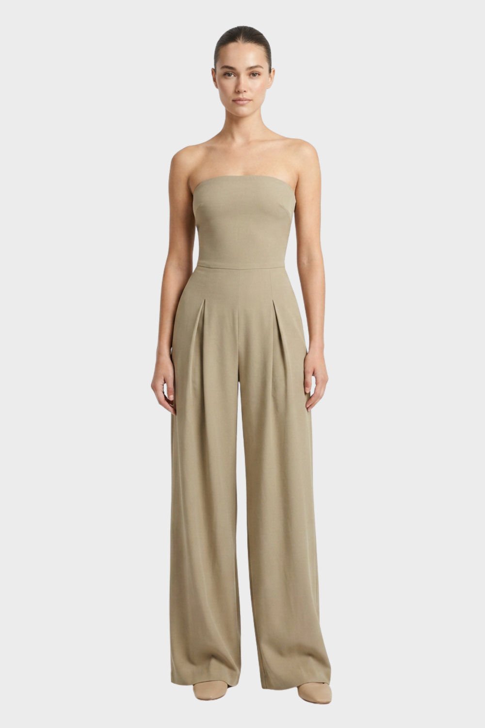 Women's Bandeau Jumpsuit with Wide Legs