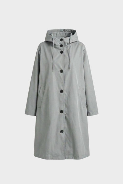 Women's Hooded Raincoat | Button-Front