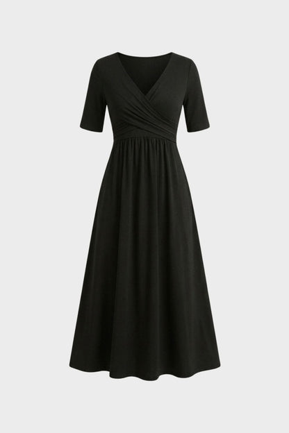 Women's Wrap Midi Dress | V-Neck