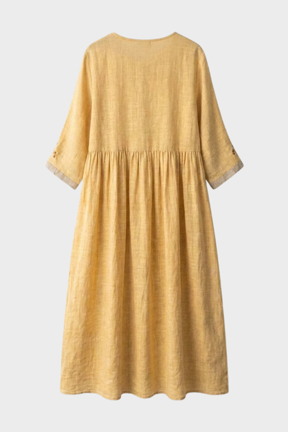 Women's Embroidered Midi Dress | Linen