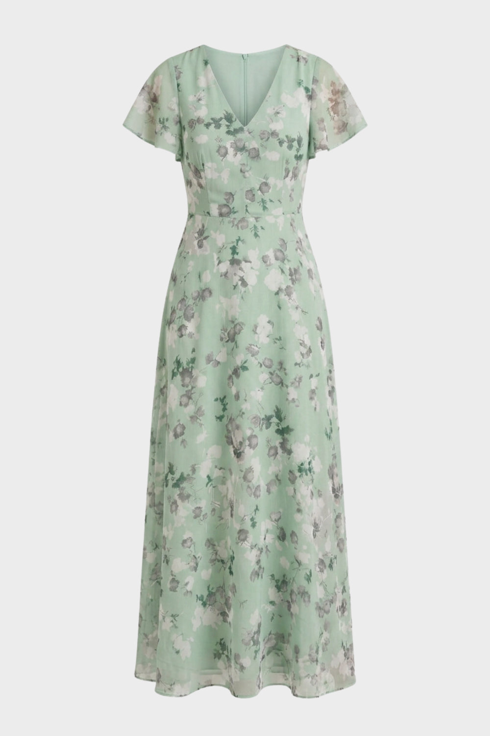 Women's Floral Maxi | Flutter Sleeve