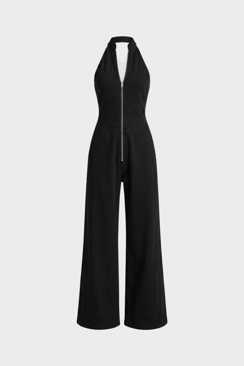 Women's Zip-Front Jumpsuit | Halter