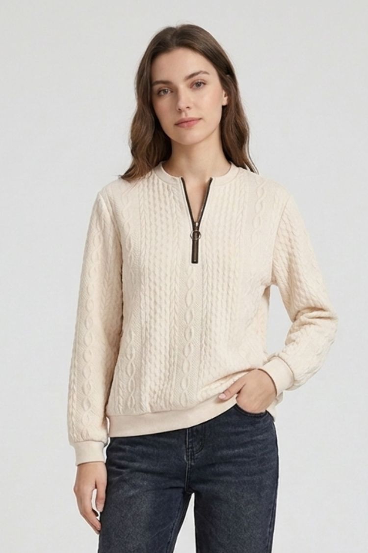 Women's Quarter-Zip Sweatshirt | Ribbed