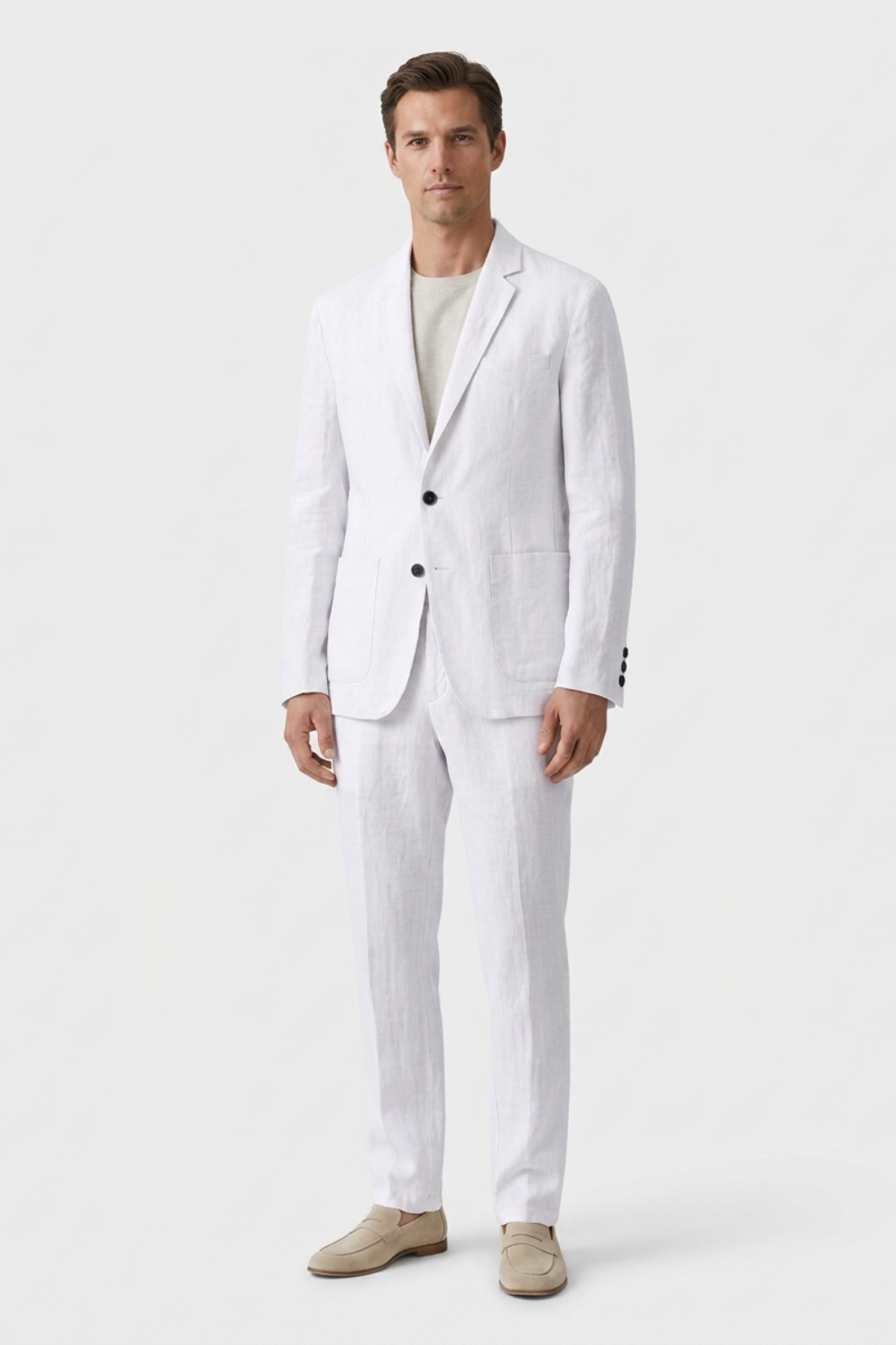 Men's Linen Suit with Jacket and Trousers