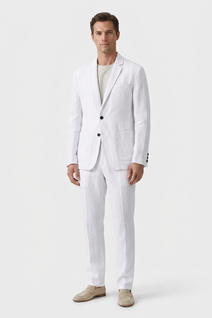 Men's Linen Suit with Jacket and Trousers