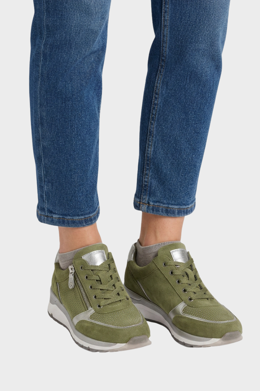 Women's Sneakers with Zip and Laces