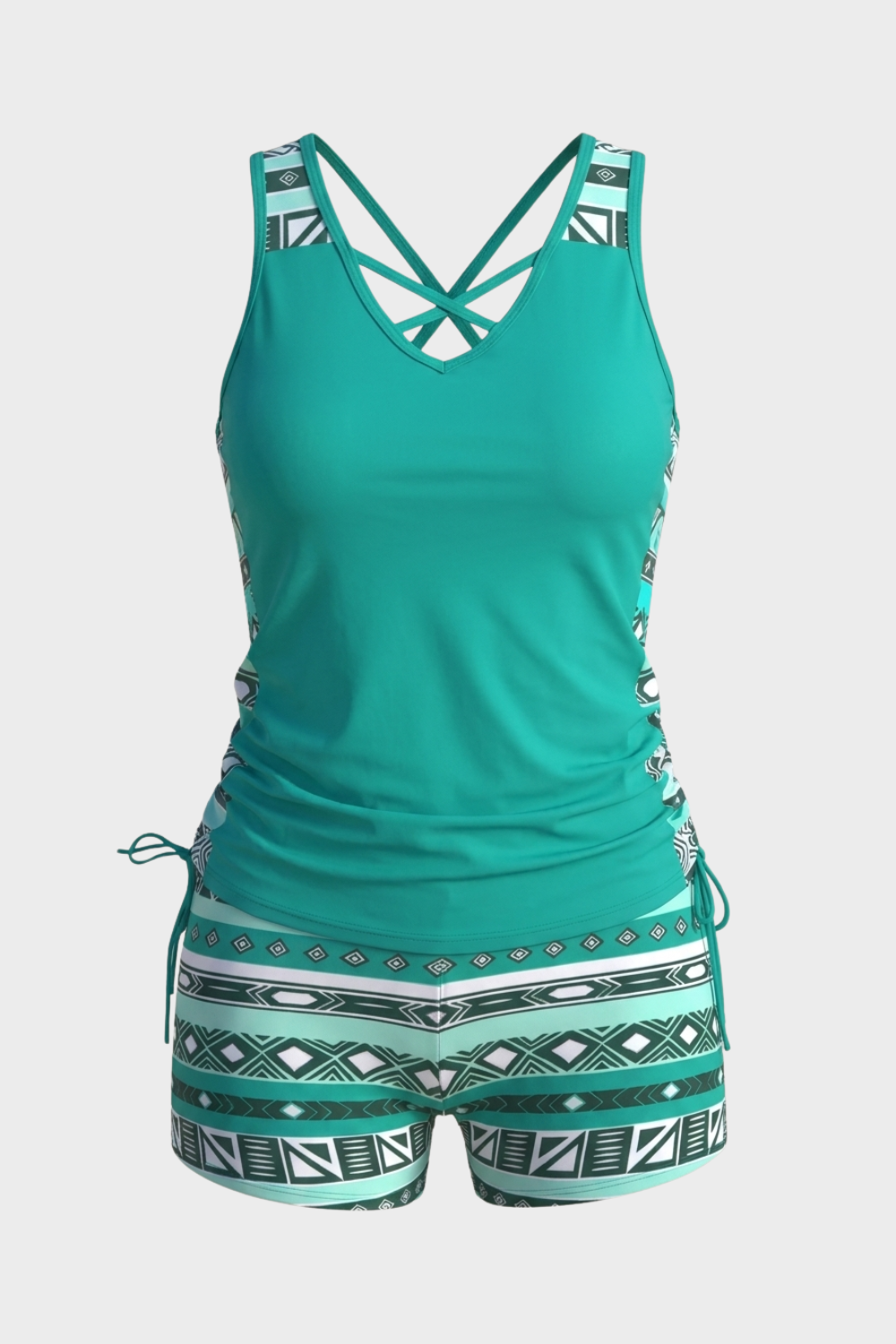 Women's Printed Tankini Swimsuit | V Neck