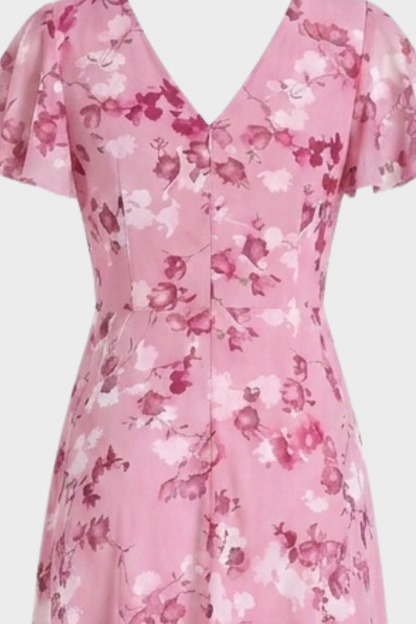 Women's Floral Maxi | Flutter Sleeve