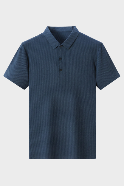 Men's Short Sleeve Polo Shirt with Button Placket