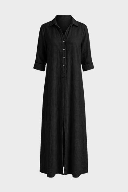 Women's Linen-Look Shirt Dress | Maxi