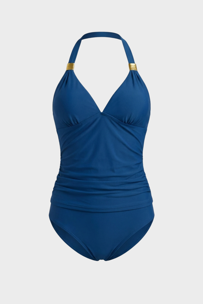 Women's Halter One-Piece Swimsuit | Ring Detail