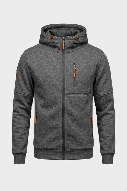 Men's Zip-Up Hoodie Jacket | Chest Pocket