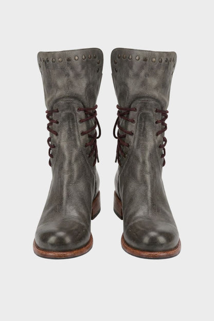 Women's Mid-Calf Lace-Up Boots | Low Block Heel