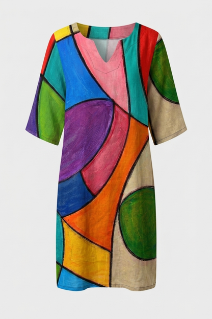 Women's Floral Shift Dress | Split V