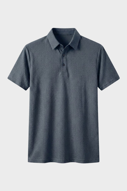 Men's Short Sleeve Polo Shirt with Button Placket
