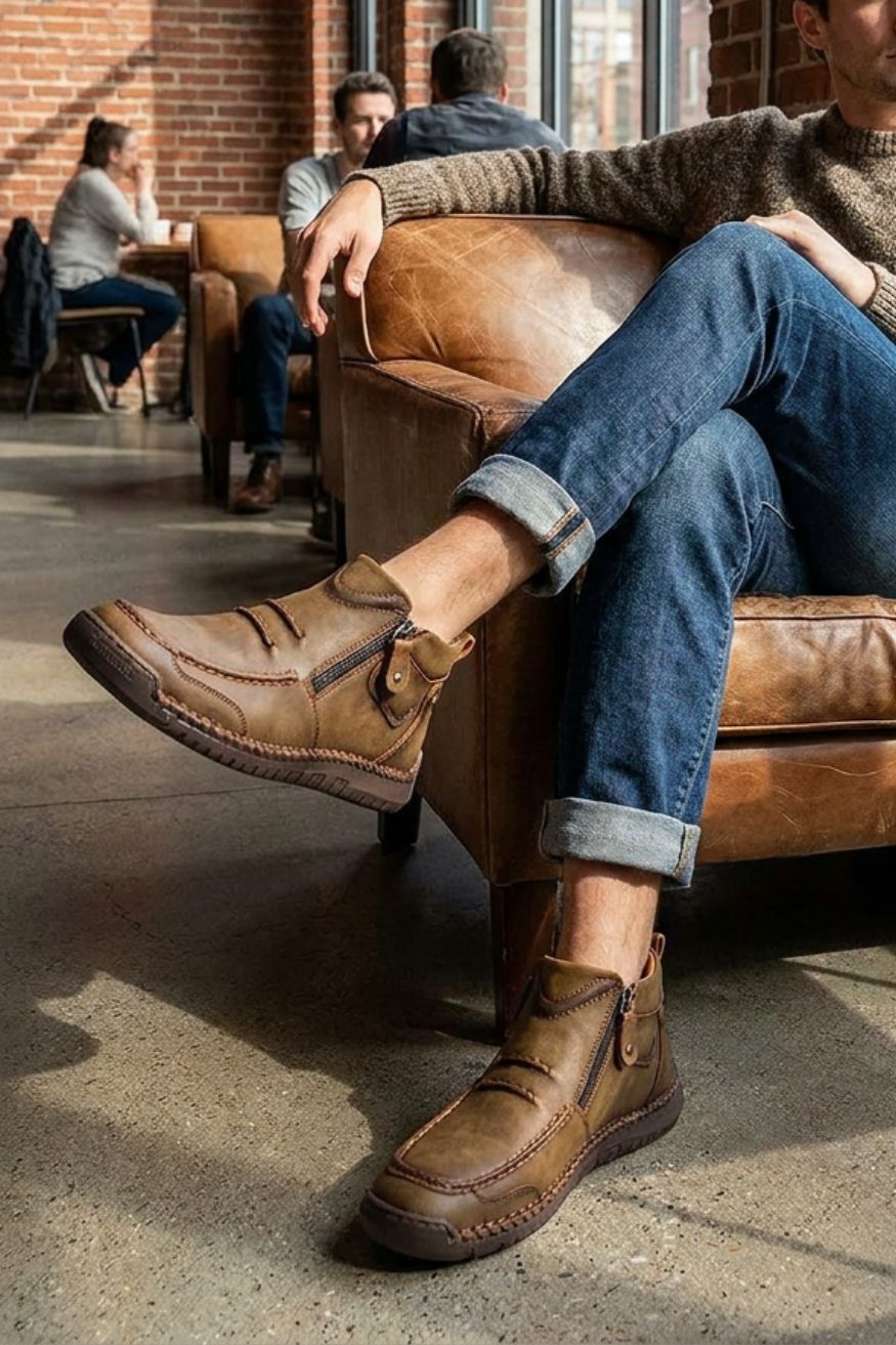 Herren Freizeit-Halbschuhe | Schnürung & Seitenreißverschluss
