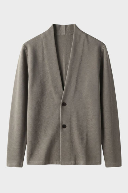 Men's Open Cardigan | Button Detail & Stand Collar