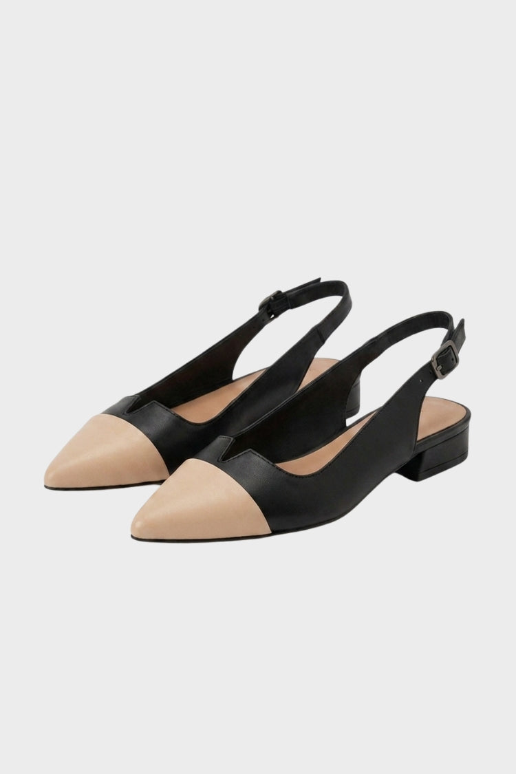 Women's Slingback Flats | Contrast Cap Toe