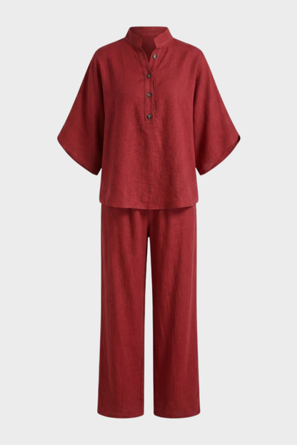 Women's Linen-Look Co-Ord | Wide-Leg