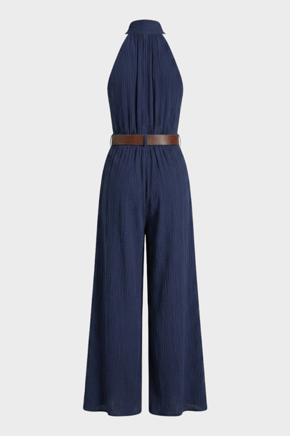 Women's High-Neck Jumpsuit | Wide-Leg