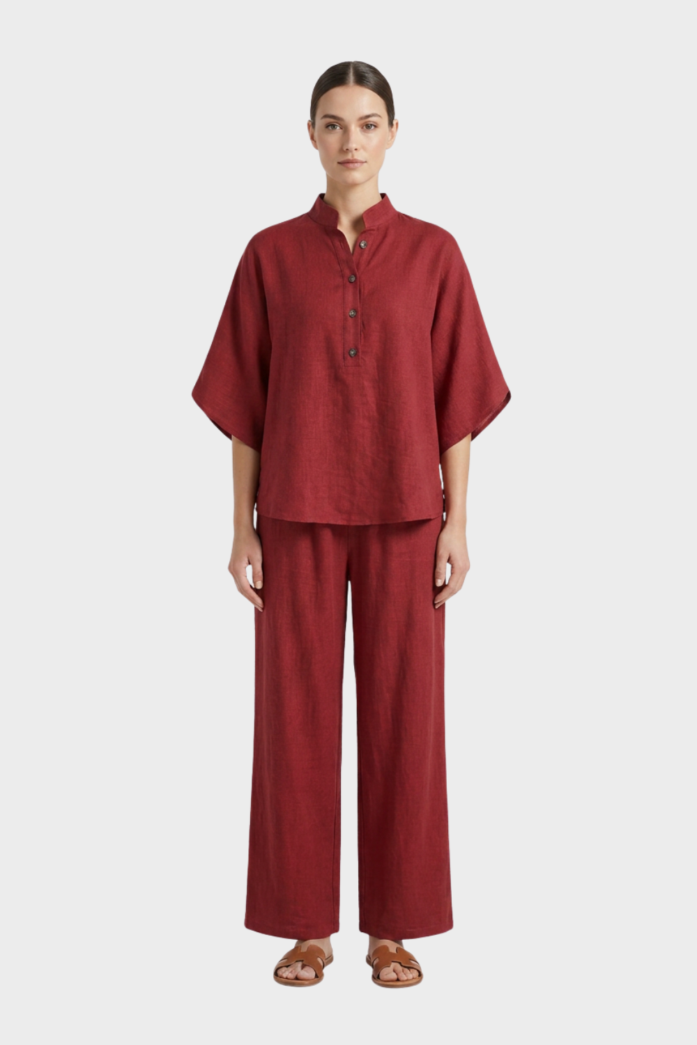 Women's Linen-Look Co-Ord | Wide-Leg