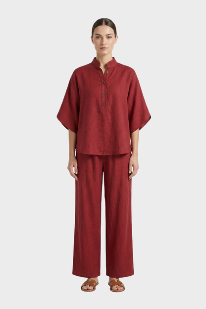Women's Linen-Look Co-Ord | Wide-Leg