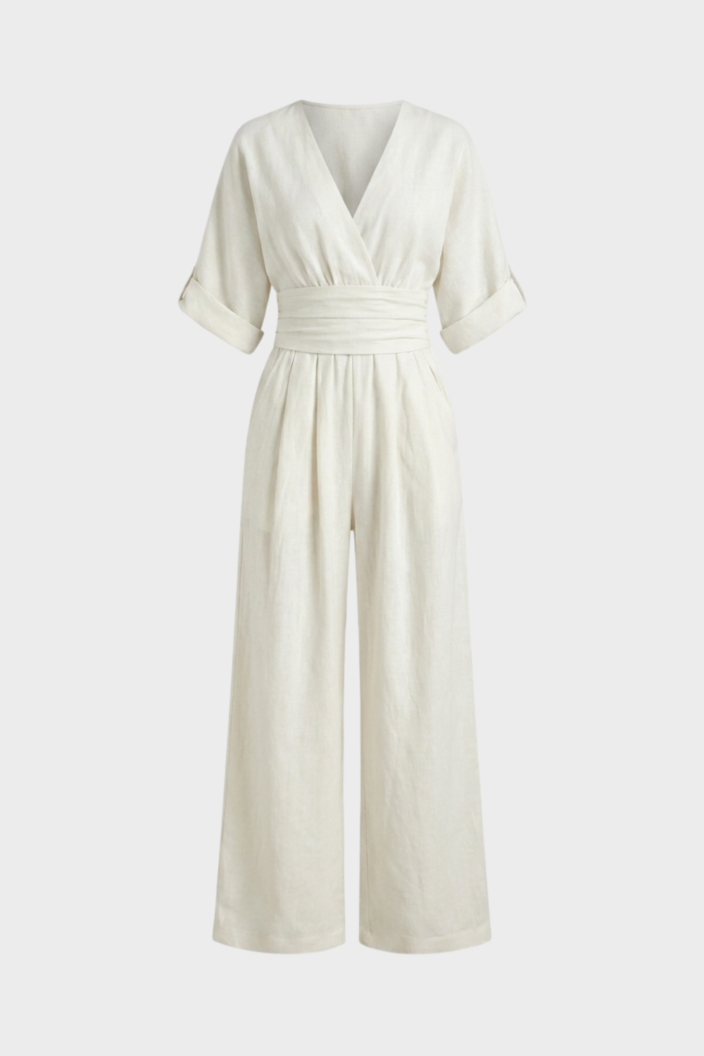 Women's V-Neck Jumpsuit | Wide-Leg