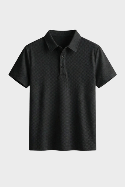 Men's Short Sleeve Polo Shirt with Button Placket