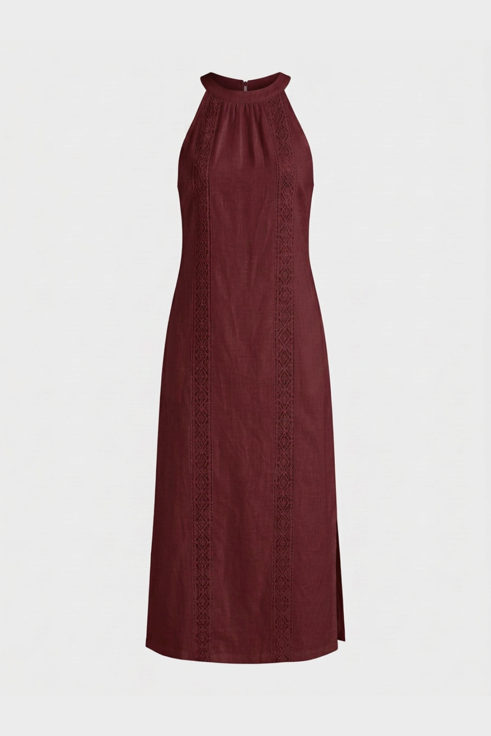 Women's Lace-Trim Linen Maxi | Slit