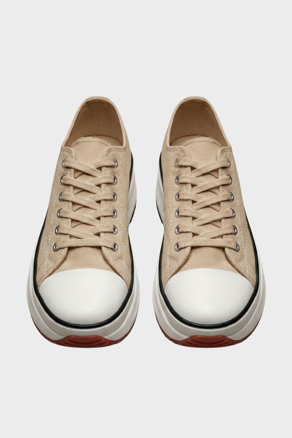 Women's Low Top Sneakers with Lacing and Rubber Cap