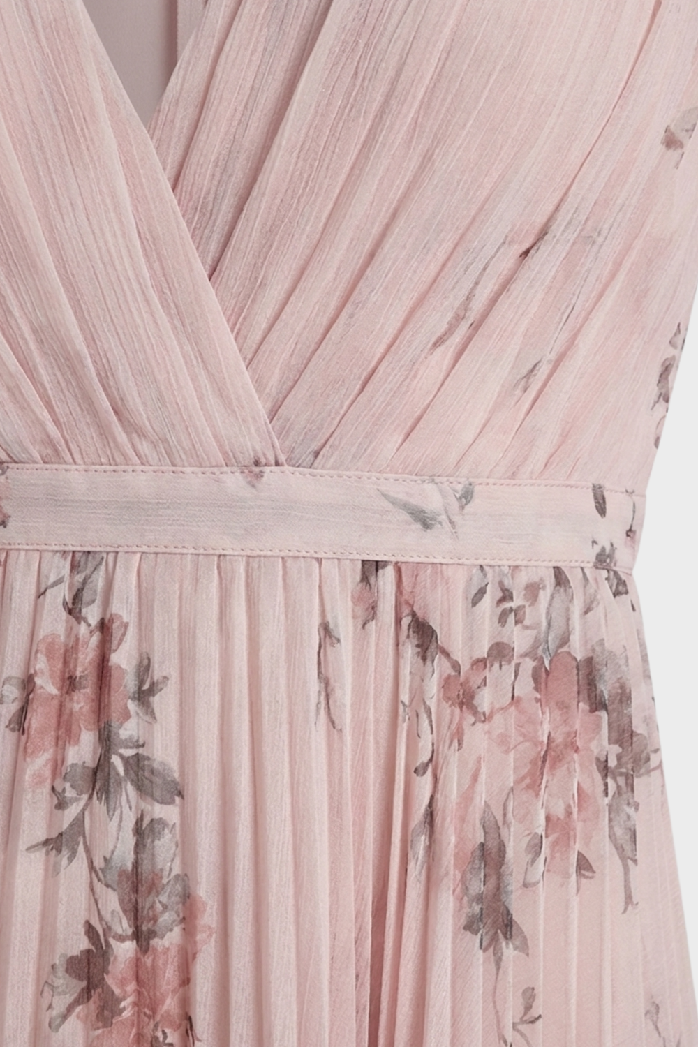 Women's Pleated Maxi Dress | V-Neck