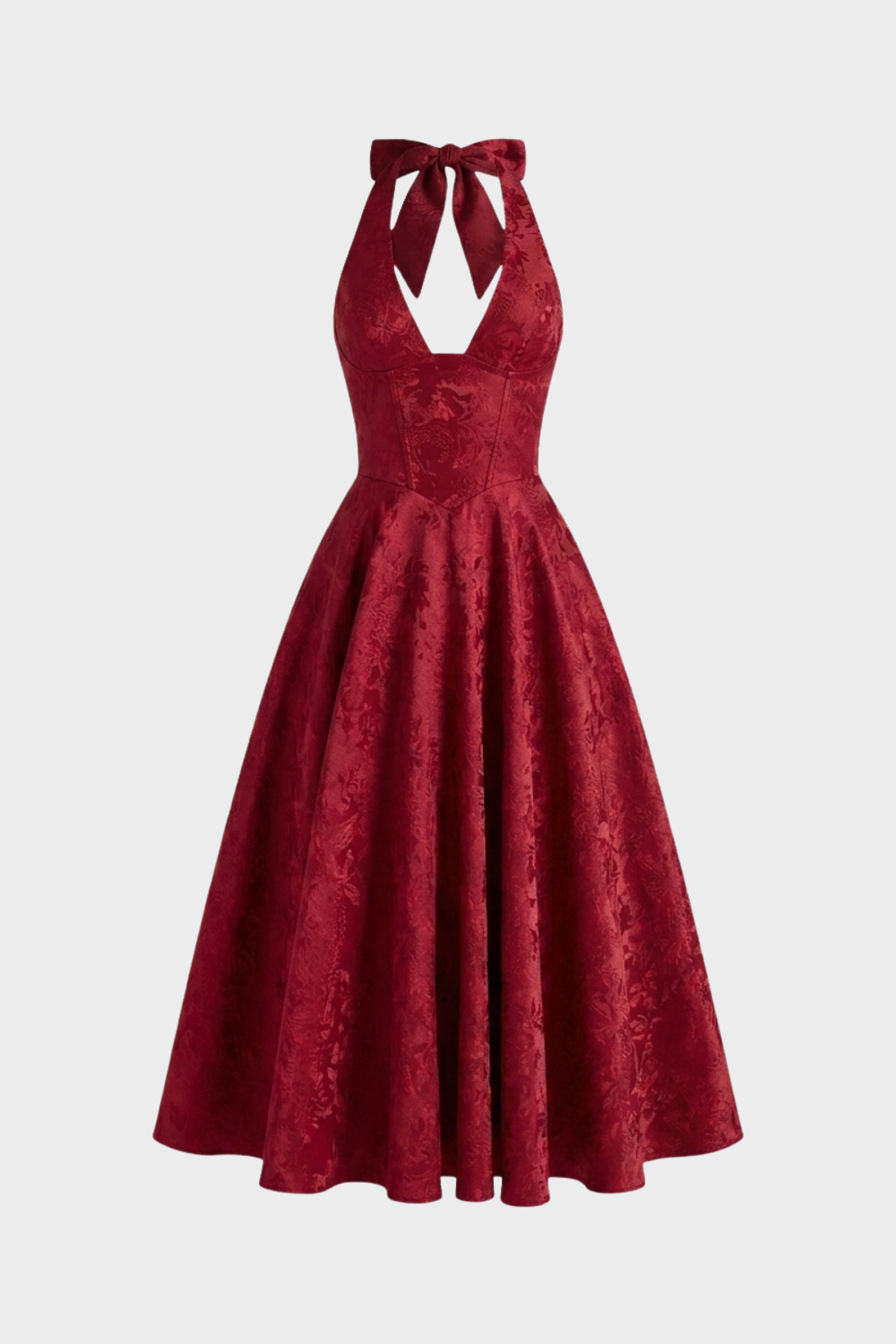 Women's Halter Midi Dress | Full Skirt