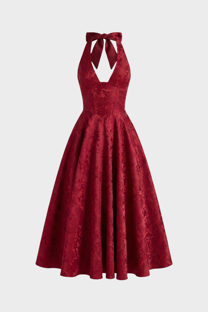 Women's Halter Midi Dress | Full Skirt