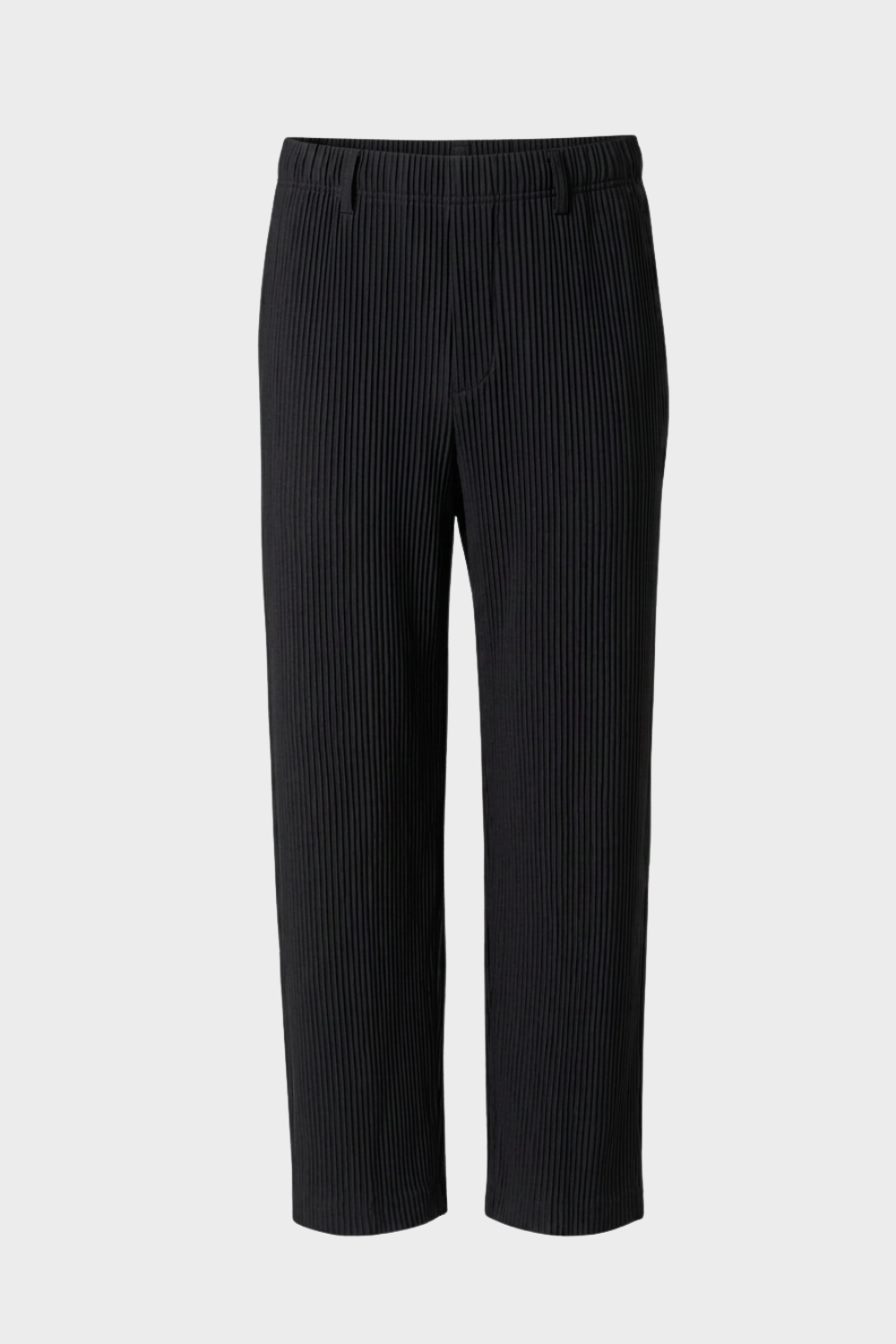Men's Trousers with Elastic Waistband, Straight Cut, Ribbed