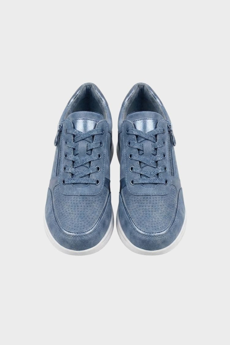 Women's Sneakers with Zip and Laces