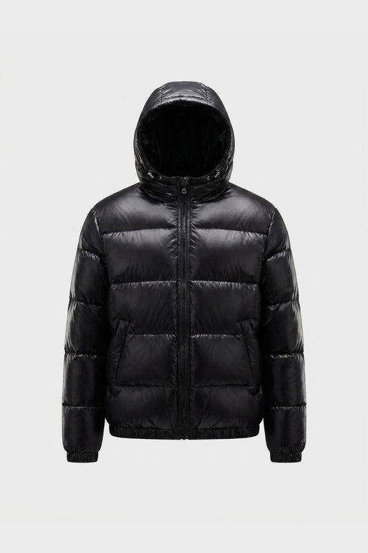 Women's Shiny Puffer Jacket | Hooded Design