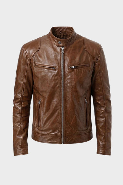 Men's Biker Jacket | Stand Collar
