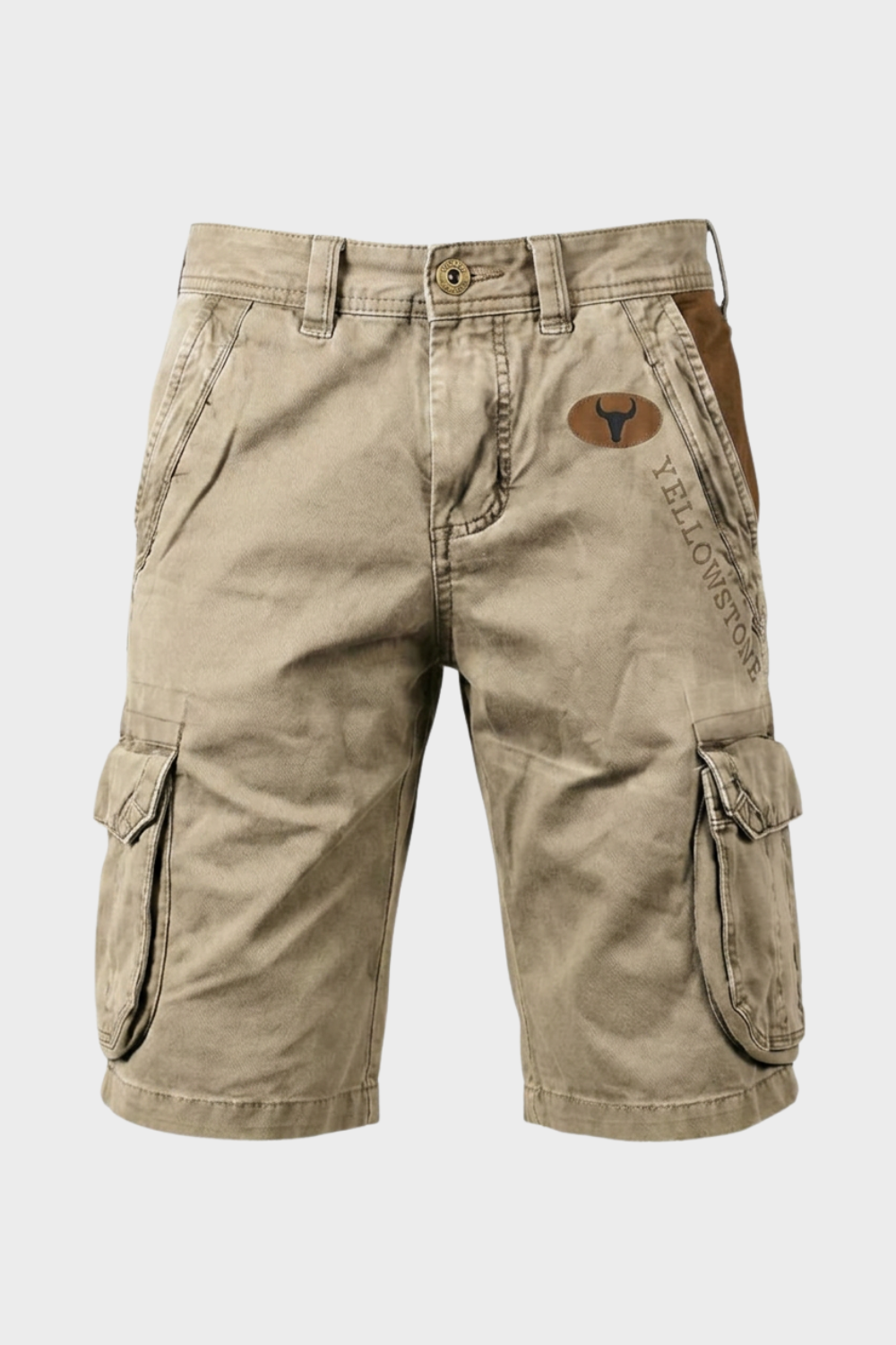 Men's Cargo Shorts with Pockets and Belt