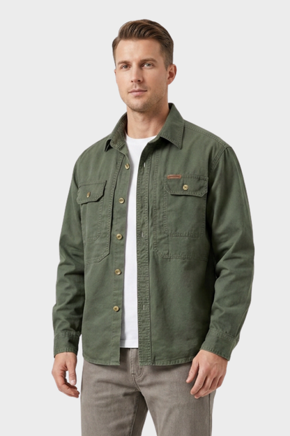 Men's Shirt with Chest Pockets and Button Placket