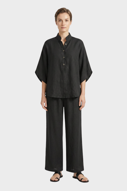 Women's Linen-Look Co-Ord | Wide-Leg