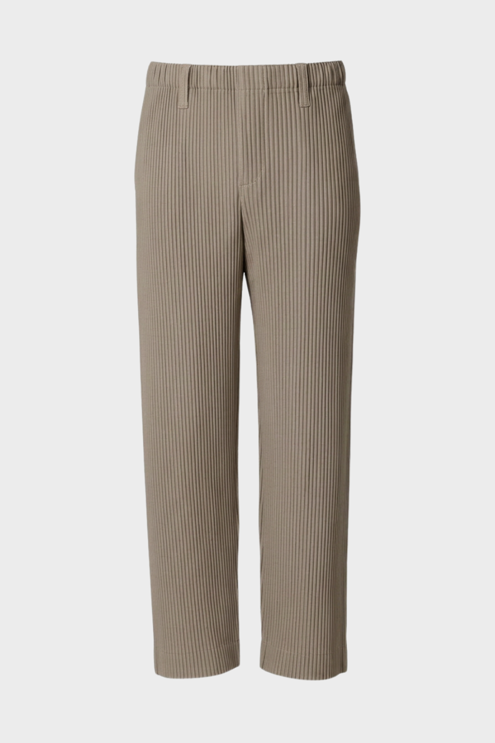 Men's Trousers with Elastic Waistband, Straight Cut, Ribbed