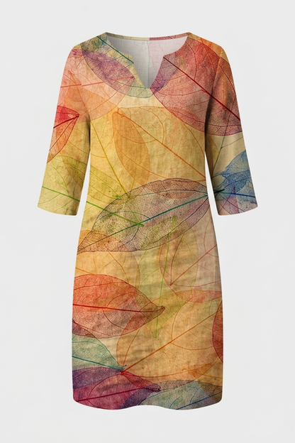 Women's Floral Shift Dress | Split V