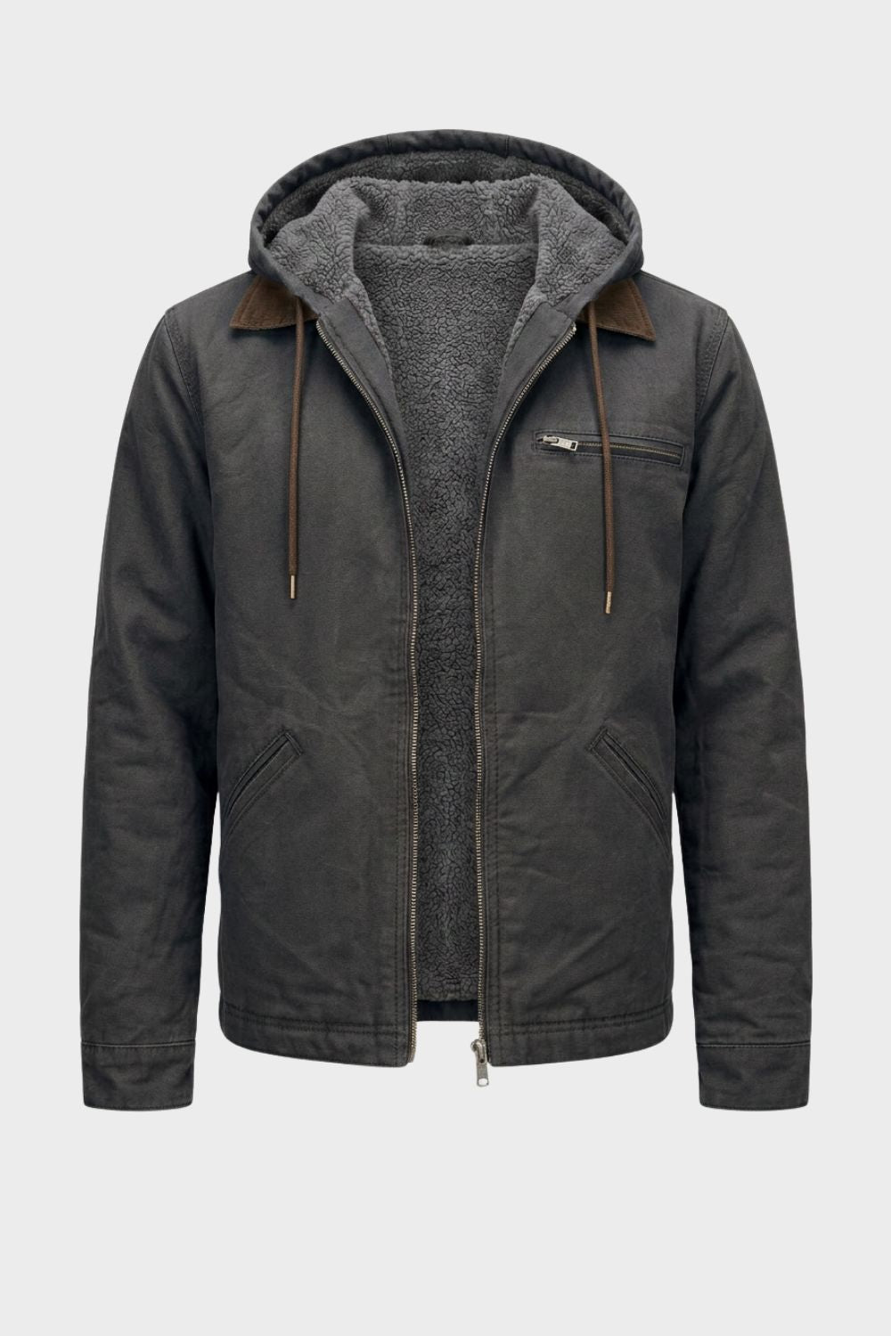 Men's Hooded Utility Jacket | Zip Front