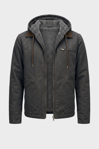 Men's Hooded Utility Jacket | Zip Front