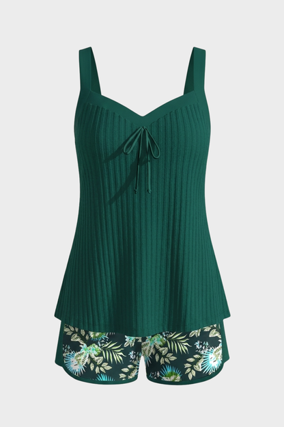 Women's Tankini Swimsuit with Shorts | Bow Front